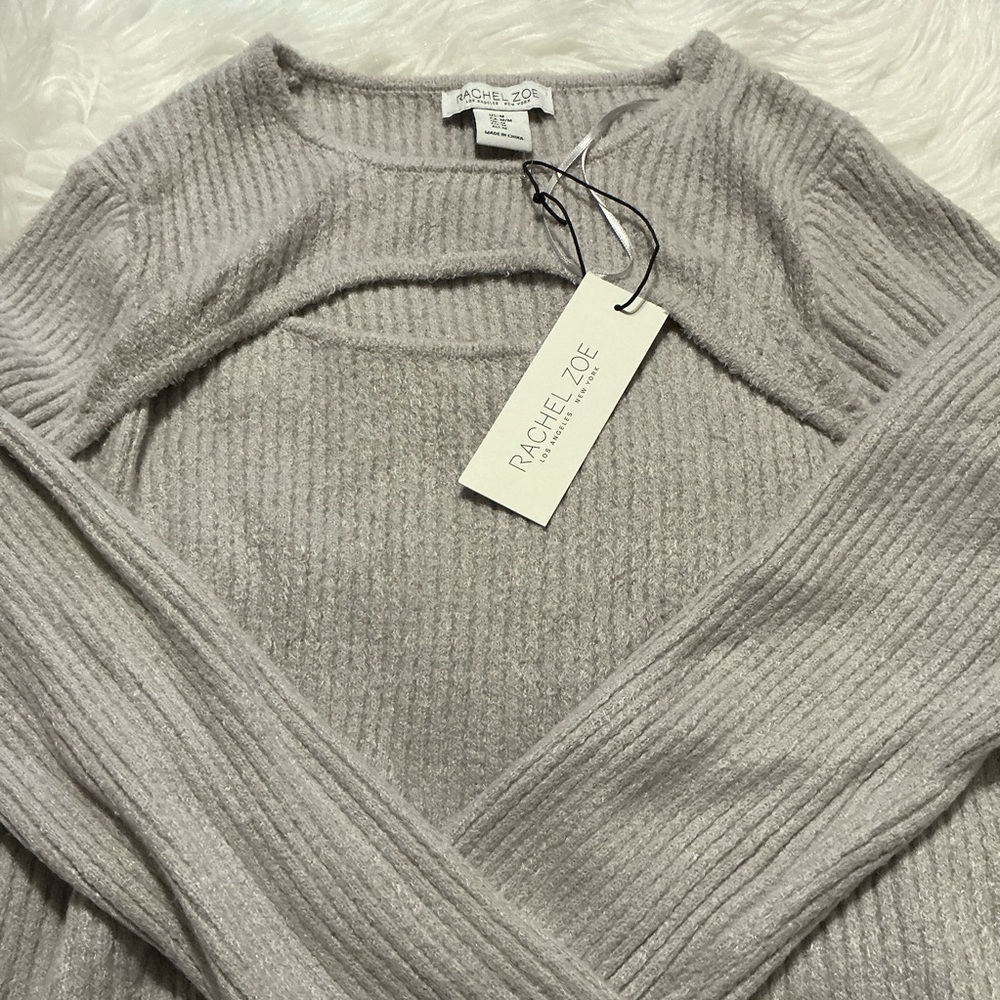 Rachel Zoe Size M women’s grey sweater top NWT